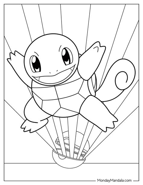 Squirtle coloring pages (Free Printable PDF)